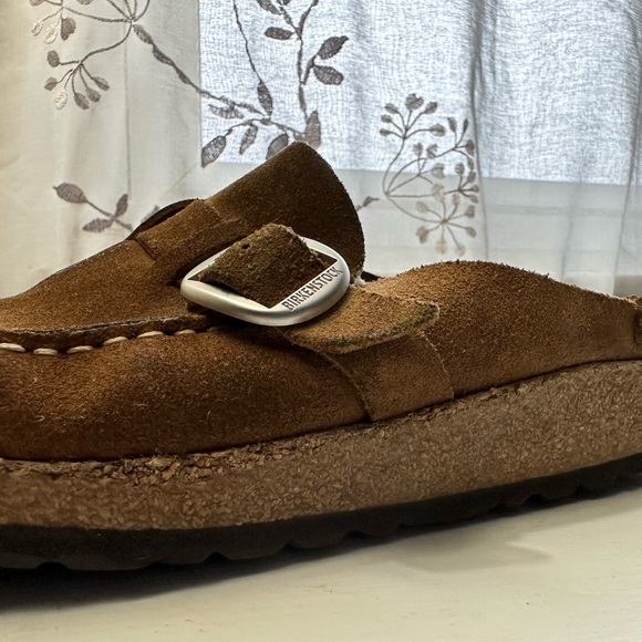 Birkenstock Buckley Brown Suede Slip-On Loafers with Buckle - Picture 6 of 15